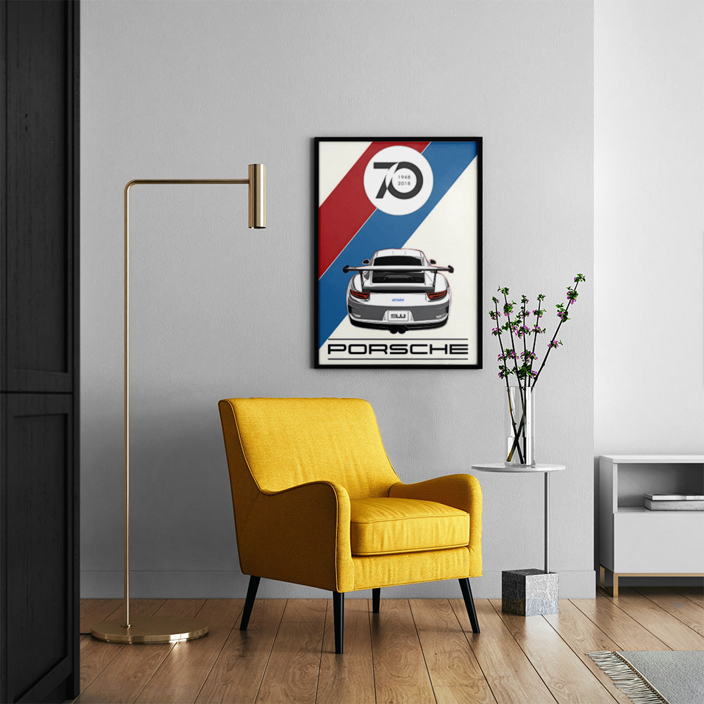70 Years Anniversary Porsche Framed Poster