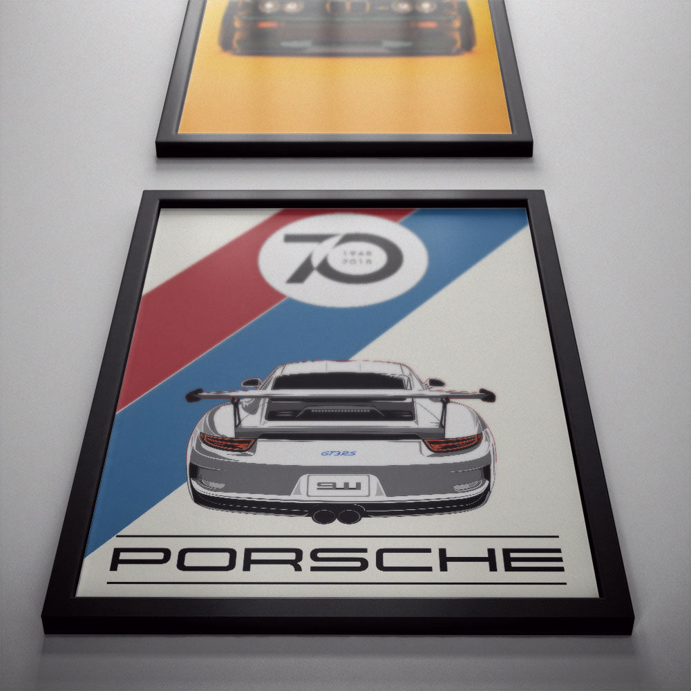 70 Years Anniversary Porsche Framed Poster