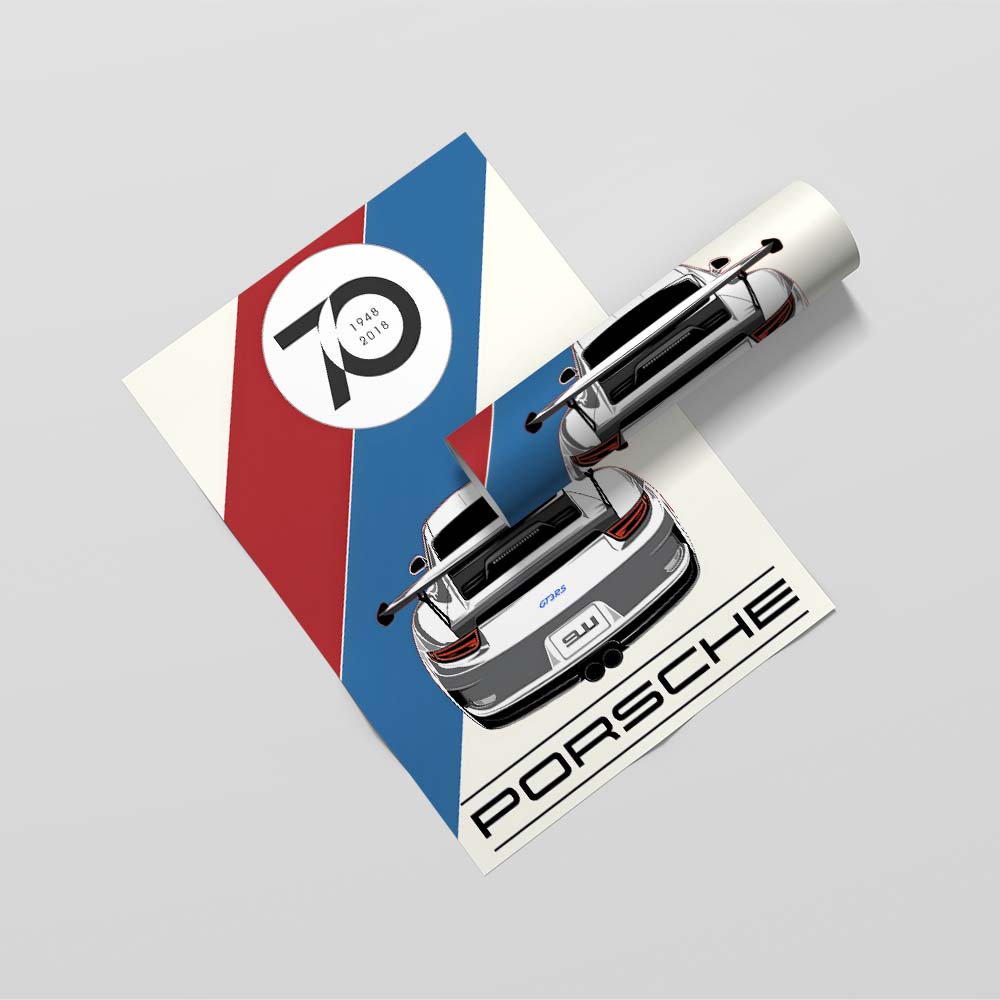 70 Years Anniversary Porsche Framed Poster